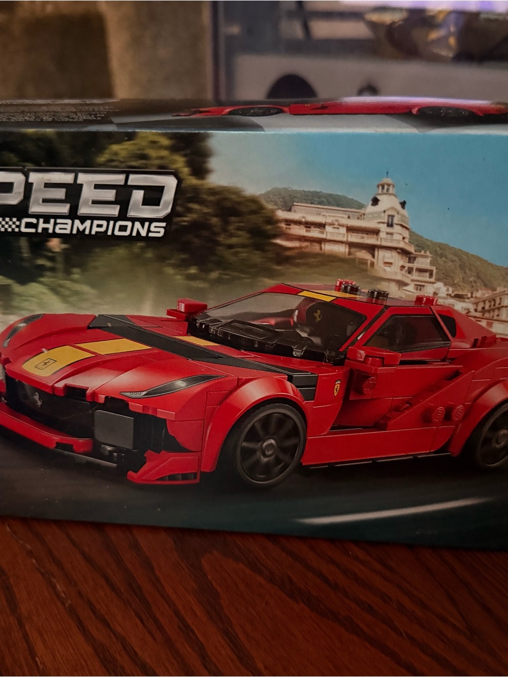Lego Red and Yellow Ferrari 812 Race Car Building Set